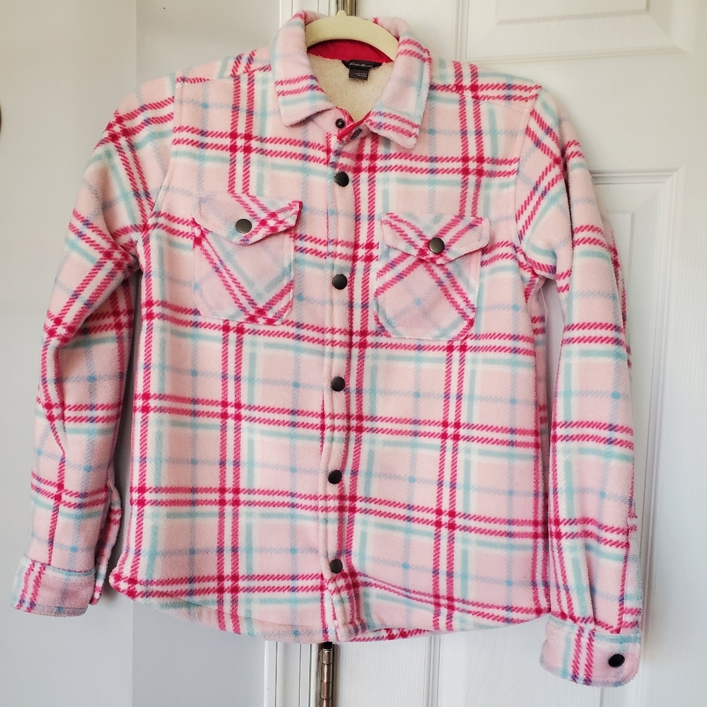 Eddie Bauer Girls' Sherpa Lined Shirt Jacket Size: Kids Large